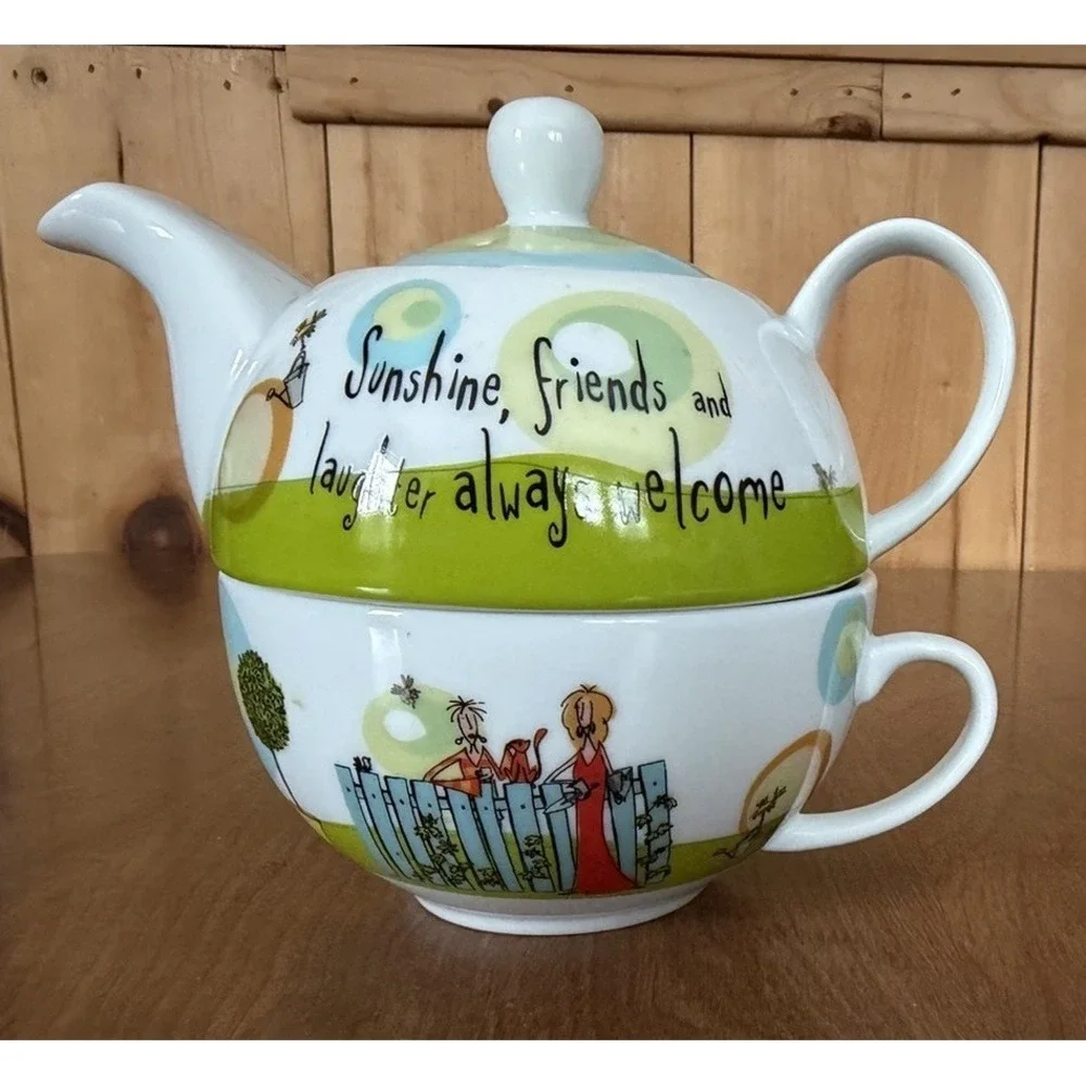 Creative Tops Born To Shop Gifts For Her Sunshine Friends Laughter Cup Teapot 09